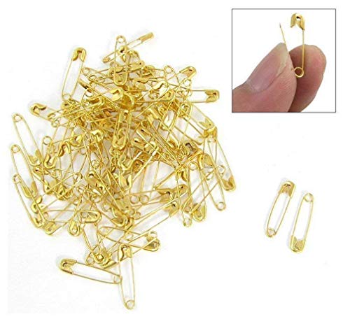 100 Klein Winzige Gold Metall Stahl Mini Sicherheitsnadeln 2cm 20mm von live-wire-direct