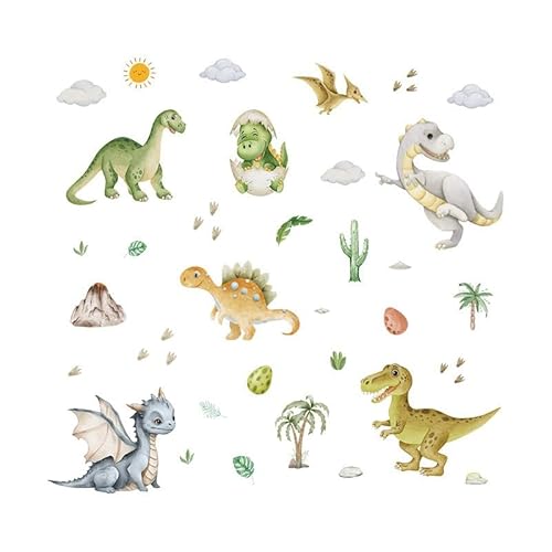Boho Dinosaurier Wandaufkleber Baby Dino Palmen Baum Wandsticker kinderzimmer Jungen Schlafzimmer Babyzimmer Wanddeko von liyun