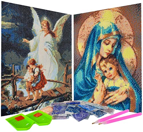 2er-Pack 5D Diamond Painting Kits Jungfrau Maria Vollbohrer Kristall Strass Harz Diamant Malerei Mutter Maria Diamant Bilder für Wanddekoration, Leinwandgröße 30,5 x 40,6 cm, Muster #5 2er-Pack 5D Diamond Painting Kits Jungfrau Maria Vollbohrer Kristall Strass Harz Diamant Malerei Mutter Maria Diamant Bilder für Wanddekoration, Leinwandgröße 30,5 x 40,6 cm, Muster #5 von liziciti