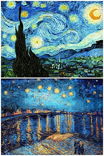 2er-Pack DIY 5D Diamond Painting Kits, The Starry Night Series by Master Van Gogh, 30,5 x 40,6 cm Vollbohrer Diamant Abstrakte Malerei Kunst für Zimmer Wanddekoration #2 von liziciti
