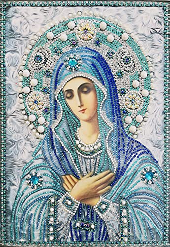 DIY Religion Diamond Painting Kit für Erwachsene, Jungfrau Maria 5D Kunst Dot Diamond Painting, Mutter Maria Kristall Strass Bilder für Home Wall Decor, 30,5 x 40,6 cm, aktualisierte Version mit von liziciti