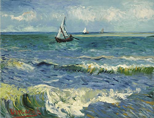 liziciti 5D Diamond Painting Kits 30,5 x 40,6 cm Vollbohrer Van Gogh Diamant Malerei Wand Diamant Punkte Dekor DIY (Ries Near Sea View) von liziciti