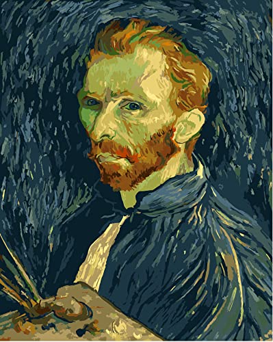 liziciti Malen nach Zahlen Kit auf Leinwand für Erwachsene Anfänger Van Gogh berühmte Gemälde DIY Acryl Ölgemälde Kunst 40,6 x 50,8 cm (gerahmte Leinwand, Selbstportrait) von liziciti