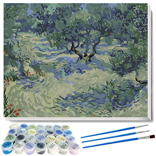 liziciti Malen nach Zahlen Kits, Vincent Van Gogh Meisterwerk Serie Ölgemälde Kunstwerke DIY für Erwachsene Kinder Anfänger 40 x 50 cm, ungerahmt (Olivenbaum) von liziciti