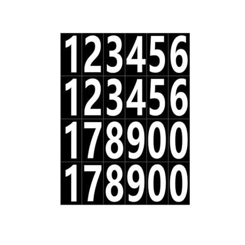 lmoikesz 20 Stück/Set wasserdichter und ölbeständiger Nummernetikettenaufkleber, starker und langlebiger Selbstklebender Buchstabenaufkleber, Weiß von lmoikesz