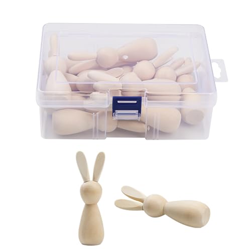 lmoikesz Osterhasen Holzpuppe, praktische Fähigkeiten und Konzentration, handgezeichnete Hasenkopf Holzfigur für Kinder, geruchlos, 12 Stück lmoikesz Osterhasen Holzpuppe, praktische Fähigkeiten und Konzentration, handgezeichnete Hasenkopf Holzfigur für Kinder, geruchlos, 12 Stück von lmoikesz