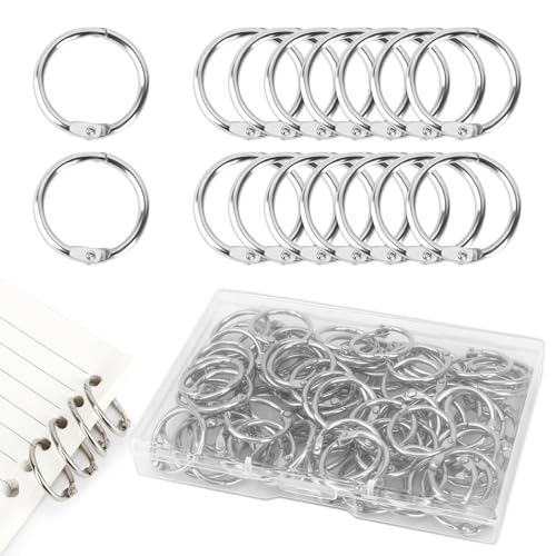 100 Stück Buchbinderinge,20mm Buchringe,Karteikarten Ringe,Ring Binder,Binderinge,Ringbinder,Ringbindung,Buchring,Leaf Binder Rings,Lose Blatt Buch Ringe,Buch Binden,Buchbinden Zubehör von loacuony