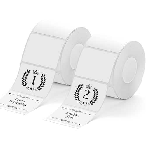 Logei Etiketten，2 Rollen 40 * 70 mm Etikettendrucker selbstklebend Thermo Etiketten，Adressaufkleber Wasserdicht Etikettenband Papier für Etikettiergerät Ersatz,kleine Unternehmen,Schule, Büro von logei
