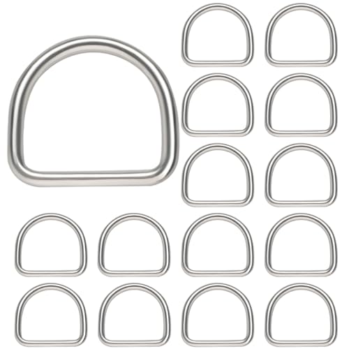 loghohu 15 Stück D Ring, D Ringe 25mm, Edelstahl D Ring Mehrzweck-D Ringe aus Metall halbrund für Hardware, Taschen, Ringe, Handarbeiten, Zubehör, 22mm x 25mm loghohu 15 Stück D Ring, D Ringe 25mm, Edelstahl D Ring Mehrzweck-D Ringe aus Metall halbrund für Hardware, Taschen, Ringe, Handarbeiten, Zubehör, 22mm x 25mm von loghohu