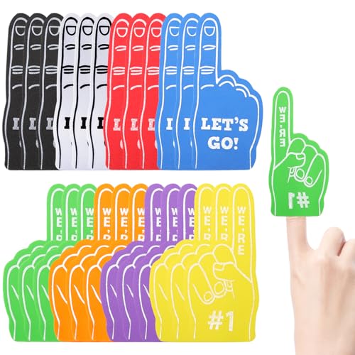 loghohu 24 Stück Schaumstoff Finger Mini Schaumfinger Sport Themen Geburtstags Party Zubehör Cheerleader Geschenke für Sportveranstaltungen von loghohu