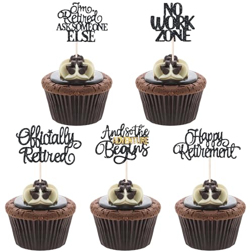 loghohu Cupcake-Topper für den Ruhestand, Cupcake-Topper, Ruhestand, Dekorationen für Abschied, Geburtstagsparty, Kuchendekoration, 30 Stück loghohu Cupcake-Topper für den Ruhestand, Cupcake-Topper, Ruhestand, Dekorationen für Abschied, Geburtstagsparty, Kuchendekoration, 30 Stück von loghohu