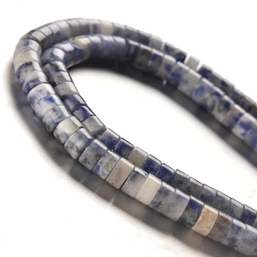 1 Strang Naturstein 3 x 6 mm Edelsteinröhre Rondell Spacer Lose Steinperlen (105–110 Stück) Blauer Fleck von lohfxrgyjk