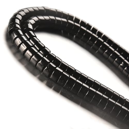 1 Strang Naturstein 3 x 6 mm Edelsteinröhre Rondell Spacer Lose Steinperlen (105–110 Stück) Schwarzer Stein von lohfxrgyjk