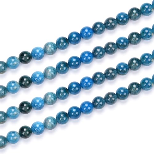 1 Strang natürlicher blauer Apa-Heilstein, 8 mm, runde lose Perlen, Abstandshalter (43–46 Stück) für Bastelarbeiten, Schmuckherstellung, GF32-8 von lohfxrgyjk