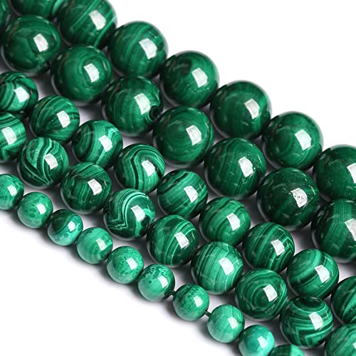 10 mm, 19 Stück, Naturstein, grüner Malachit, Güteklasse 3A, lose Perlen für Schmuckherstellung, DIY-Armbänder von lohfxrgyjk