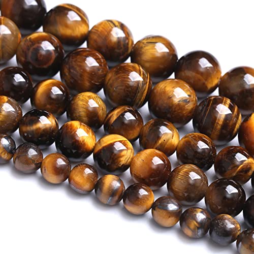 10 mm, 36 Stück natürliche gelbe Tigeraugen-Steinperlen, Abstandshalter, Edelstein, lose Perlen für Schmuckherstellung, DIY-Armband, 1 Strang, 38,1 cm von lohfxrgyjk