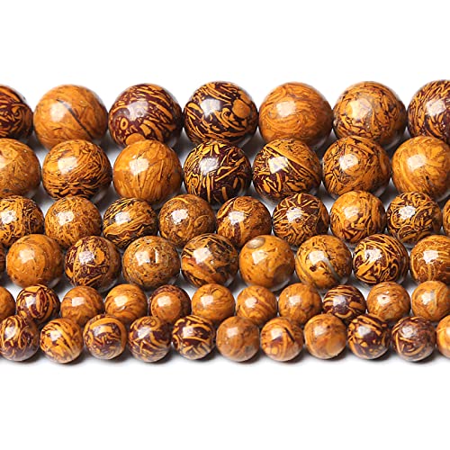 10 mm, 38 Stück, Naturstein, gelbe Sonnenblumen-Jaspis, lose Perlen für Schmuckherstellung, DIY-Armbänder von lohfxrgyjk
