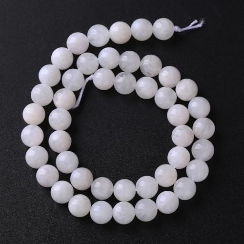 10 mm, 38 Stück, Naturstein, weißer Mondstein, Halbedelstein-Perlen für Schmuckherstellung, DIY-Armbänder 10 mm, 38 Stück, Naturstein, weißer Mondstein, Halbedelstein-Perlen für Schmuckherstellung, DIY-Armbänder von lohfxrgyjk