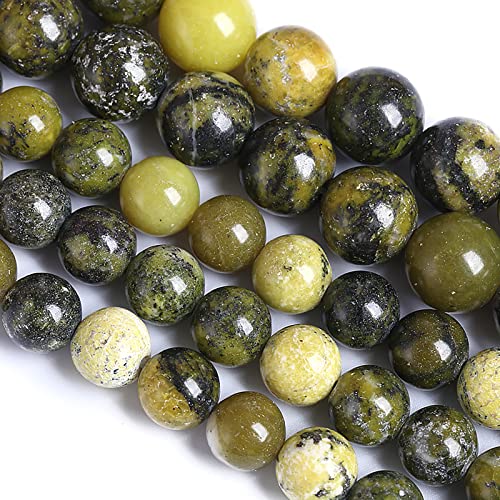 10 mm, 38 Stück Naturstein-Perlen in Gelb und Türkis, lose Perlen für Schmuckherstellung, DIY-Armbänder 10 mm, 38 Stück Naturstein-Perlen in Gelb und Türkis, lose Perlen für Schmuckherstellung, DIY-Armbänder von lohfxrgyjk
