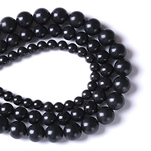 10 mm, 38 Stück Naturstein-Schungit-Perlen, Kristall, lose Perlen für Schmuckherstellung, DIY-Armbänder von lohfxrgyjk