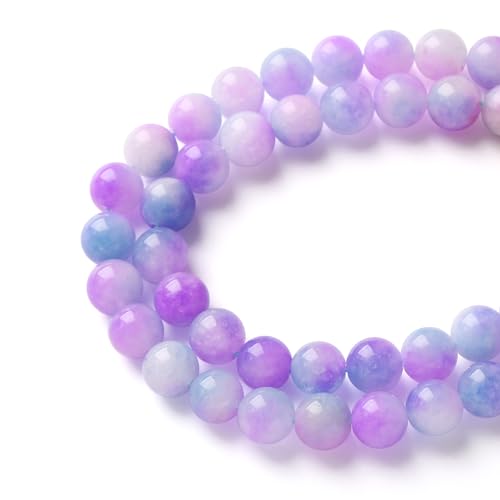 10 mm, 38 Stück Naturstein-Traum-Chalcedon-Perlen für Schmuckherstellung, DIY-Armbänder von lohfxrgyjk