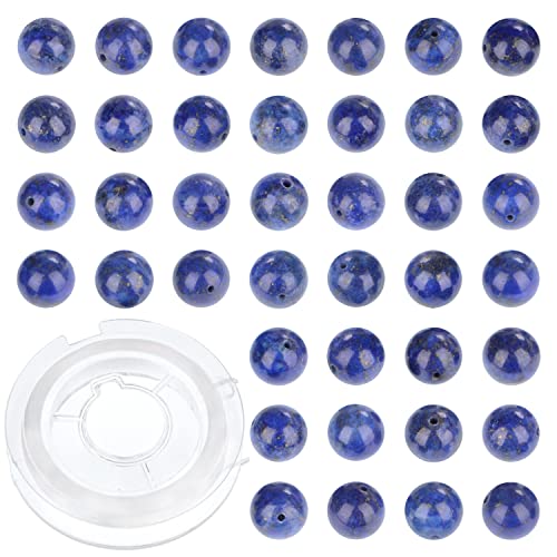 10 mm, 80 Stück natürliche gelbe Jade-Edelsteine, runde lose Perlen für Schmuckherstellung, mit Kristall-Stretchschnur von lohfxrgyjk