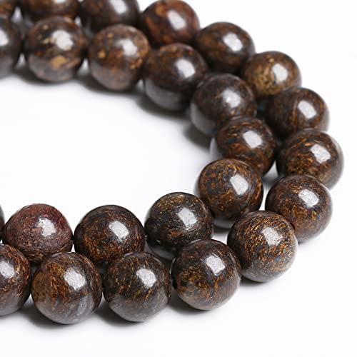 10 mm 36 Stück Naturstein-Bronzit-Edelstein-Abstandshalter lose Perlen für Schmuckherstellung, DIY, Armband, Halskette, 1 Strang von lohfxrgyjk