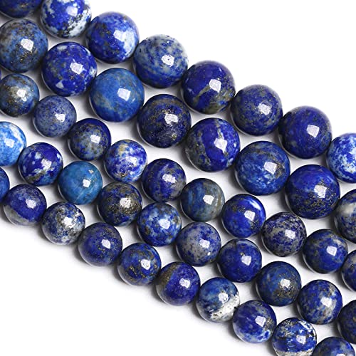 10 mm 36 Stück Naturstein-Perlen aus blauem Lapislazuli, Klasse A, für Schmuckherstellung, DIY-Armband, Kristall, 1 Strang 10 mm 36 Stück Naturstein-Perlen aus blauem Lapislazuli, Klasse A, für Schmuckherstellung, DIY-Armband, Kristall, 1 Strang von lohfxrgyjk