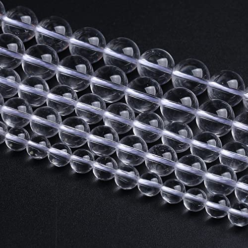 10 mm 38 Stück natürliche, klare, weiße Kristall-Quarz-Edelsteine, Klasse 3A, runde lose Perlen für Schmuckherstellung, DIY-Armbänder, 1 Strang, 38 cm von lohfxrgyjk