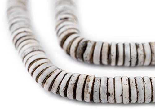10 mm Lapisblaue Knochenknopfperlen: Flache runde Scheibenperlen aus Nepal für die Herstellung von DIY-Halsketten und Schmuck von lohfxrgyjk