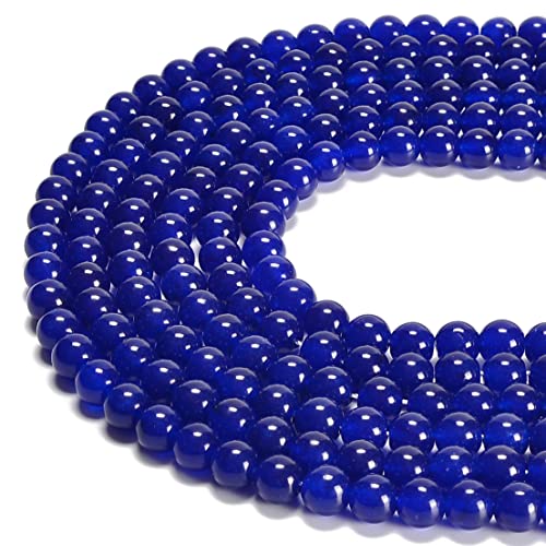 10 mm Saphirblau gefärbte Jade glatte runde natürliche Gematone lose Perlen für Schmuckherstellung DIY Fundstücke 1 Strang 38,1 cm von lohfxrgyjk