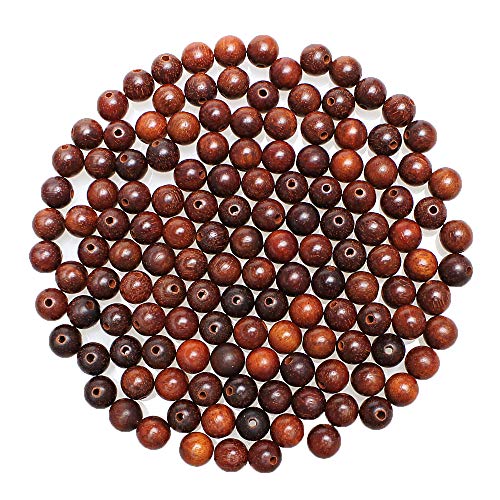 100 Stück 12 mm Holzperlen, natürliches Blut, Sandelholz, runde lose Perlen für Schmuckherstellung, DIY, Handwerk, Armband, Halskette von lohfxrgyjk