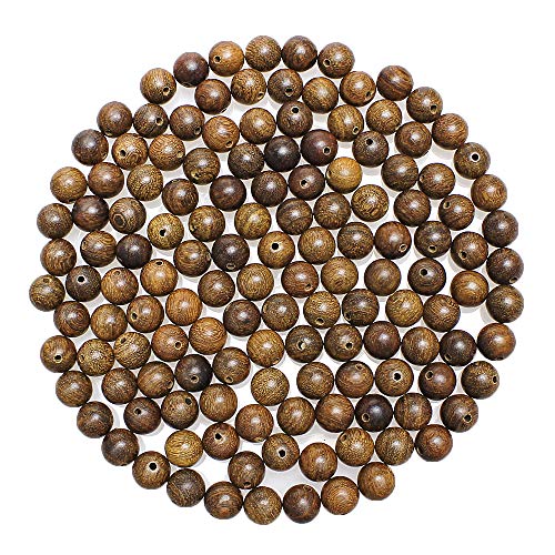 100 Stück 12 mm Holzperlen, natürliches goldenes Sandelholz, runde lose Perlen für Schmuckherstellung, DIY, Handwerk, Armband, Halskette von lohfxrgyjk