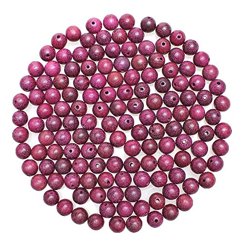 100 Stück 12 mm Holzperlen, natürliches violettes Sandelholz, runde lose Perlen für Schmuckherstellung, DIY, Handwerk, Armband, Halskette von lohfxrgyjk
