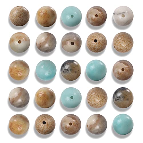 100 Stück 8 mm natürliche glatte Amazonit-Edelsteinperlen, runde lose Steinperlen zur Schmuckherstellung mit Kristall-Stretchkordel 100 Stück 8 mm natürliche glatte Amazonit-Edelsteinperlen, runde lose Steinperlen zur Schmuckherstellung mit Kristall-Stretchkordel von lohfxrgyjk