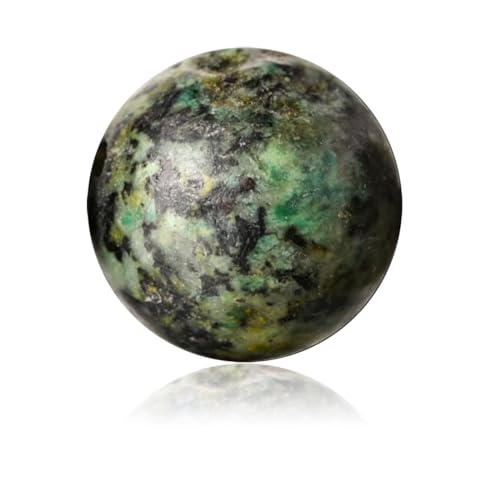 100 Stück Natursteine, 6 mm, Achat, rund, lose Edelsteine, glatte Perlen mit Loch für Halsketten, Armbänder, Ohrringe, mit kostenloser Kristall-Stretchschnur (afrikanisches Türkis) von lohfxrgyjk