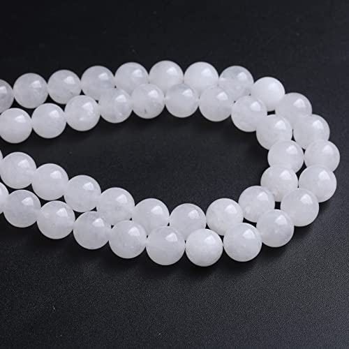 12 mm, 32 Stück, Naturstein, weiße Jade, lose Perlen für Schmuckherstellung, DIY-Armbänder von lohfxrgyjk