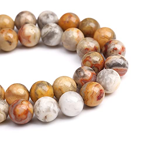 12 mm, 32 Stück, gelbe Achat-Perlen, Naturstein, Abstandshalter, lose Perlen für Schmuckherstellung, DIY, Armband, Halskette von lohfxrgyjk