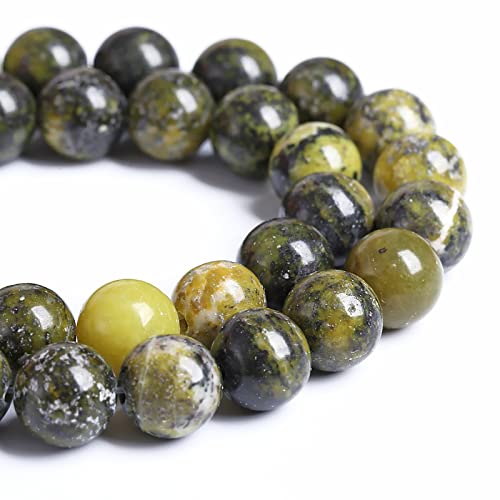 12 mm, 32 Stück Naturstein-Perlen in Gelb und Türkis, lose Perlen für Schmuckherstellung, DIY-Armbänder von lohfxrgyjk