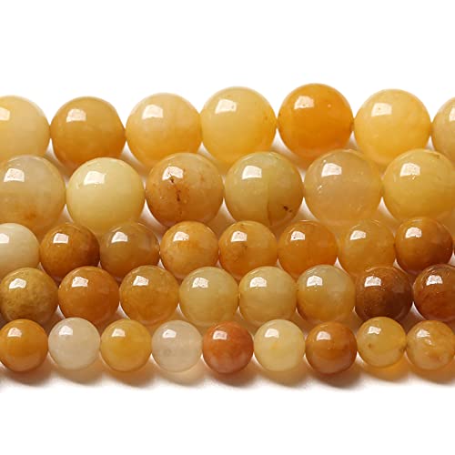12 mm, 32 Stück Naturstein-gelbe Jade-Perlen für Schmuckherstellung, DIY-Armband, 1 Strang von lohfxrgyjk