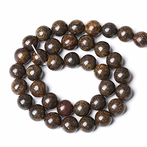 12 mm 30 Stück Naturstein-Bronzit-Edelstein-Abstandshalter lose Perlen für Schmuckherstellung, DIY, Armband, Halskette, 1 Strang von lohfxrgyjk
