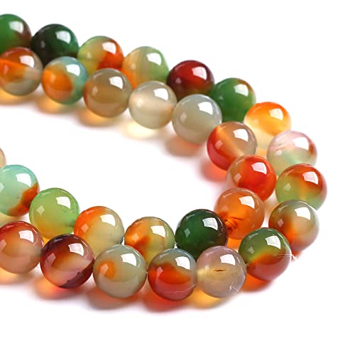 12 mm 30 Stück natürliche Pfauen-Achat-Steine, Abstandshalter für Schmuckherstellung, DIY, Armband, Halskette, 1 Strang, 38,1 cm von lohfxrgyjk