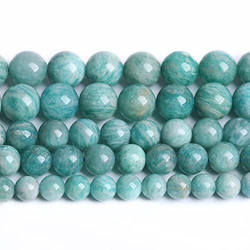 12 mm 32 Stück Naturstein-Amazonit-Edelstein, Klasse 2A, lose Perlen für Schmuckherstellung, Armband, Halskette, 1 Strang von lohfxrgyjk