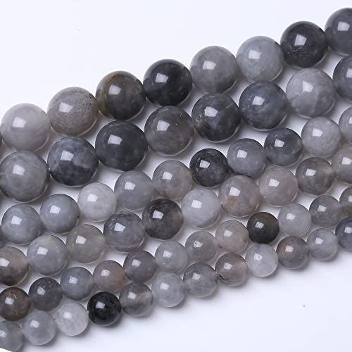 12 mm graue Kristallperlen, rund, lose Perlen, natürliche Edelsteinperlen, für DIY-Armbänder, Halsketten von lohfxrgyjk