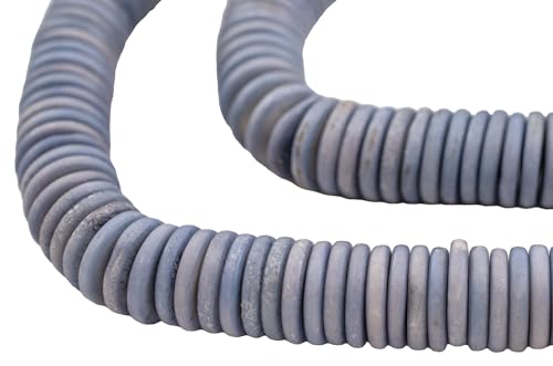 12 mm pastellblaue Knochenknopfperlen: Flache runde Scheibenperlen aus Nepal für die Herstellung von DIY-Halsketten und Schmuck von lohfxrgyjk