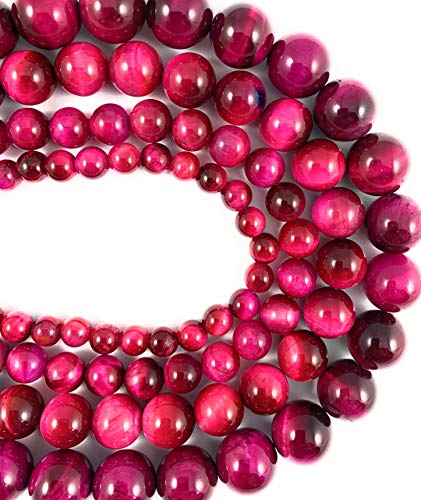 12 mm rote Tigerauge-Edelsteinperlen für Schmuckherstellung, 39,4 cm Strang. von lohfxrgyjk