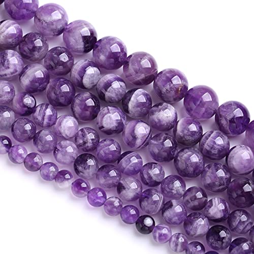 120 Stück 6 mm lila Amethyst-Traumspitzen-Perlen, natürlicher Quarz-Kristallstein, lose Perlen für Schmuckherstellung, DIY-Armband, Klasse A+ von lohfxrgyjk