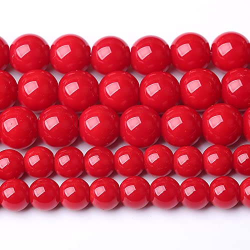 120 Stück 6 mm rote Glasperlen für Schmuckherstellung, DIY, Armband, Halskette von lohfxrgyjk