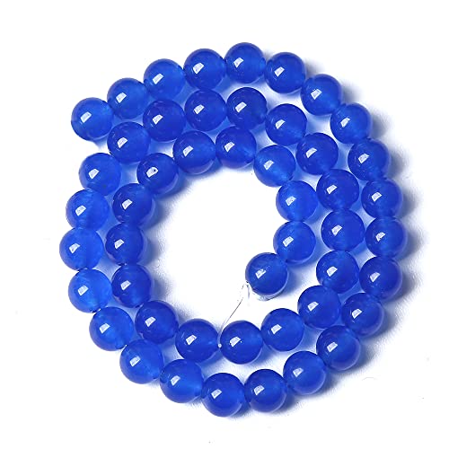 120 Stück 6 mm tiefblaue Chalcedon-Naturstein-Perlen für Schmuckherstellung, DIY-Armbänder von lohfxrgyjk