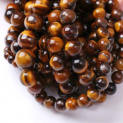 160 Stück 4 mm Naturstein gelber Tigeraugenstein mit Eisenminen-Perlen für Schmuckherstellung, DIY-Armbänder von lohfxrgyjk